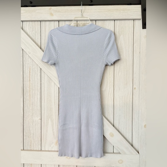 NWT Abercrombie & Fitch Polo Elevated Knit Mini Light Blue Dress - Picture 5 of 5
